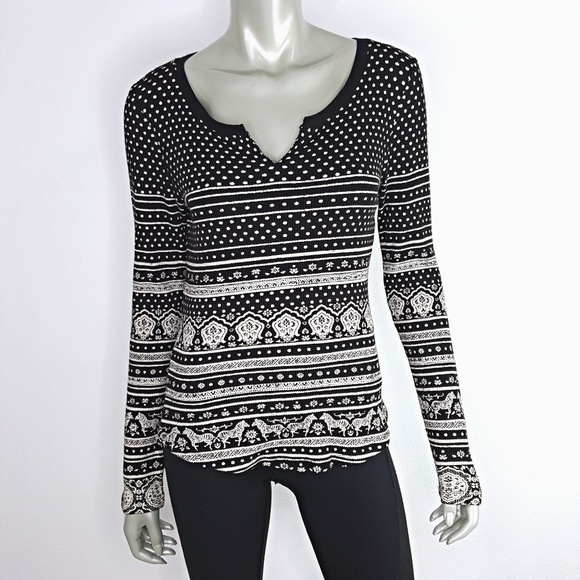 Lucky Brand Tops - Lucky Brand Black Zebra Thermal Top Large